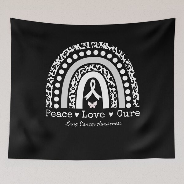 Item preview, Peace Love Cure Lung Cancer Awareness Rainbow Leopard designed and sold by cssdru.