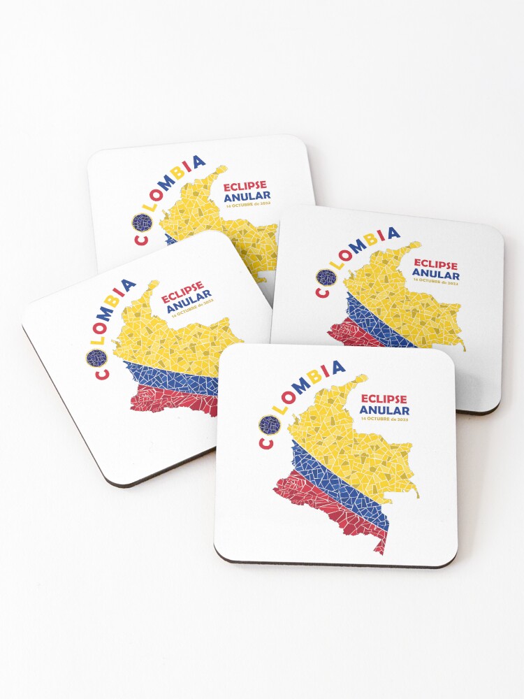 Thumbnail 1 of 5, Coasters (Set of 4), Colombia Annular Eclipse 2023 designed and sold by Eclipse2024.