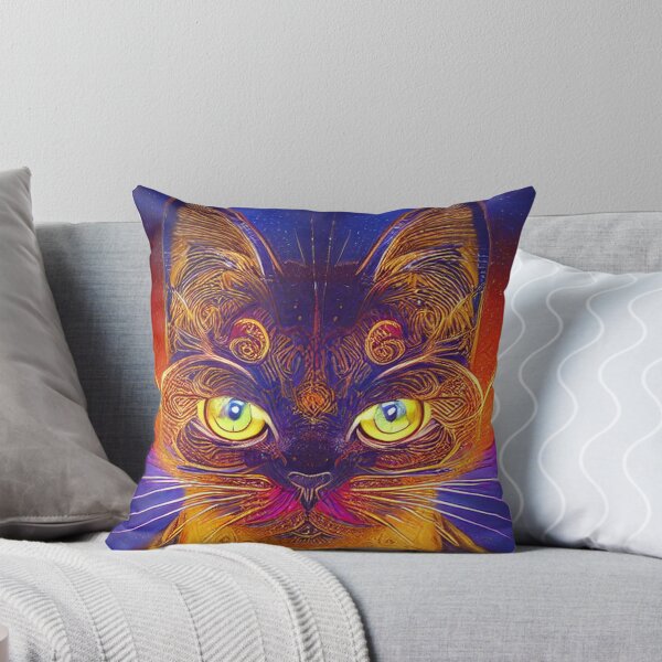 Item preview, Gato triste en grunge, gato pintado, arte de abstracción único designed and sold by ValleyDream.
