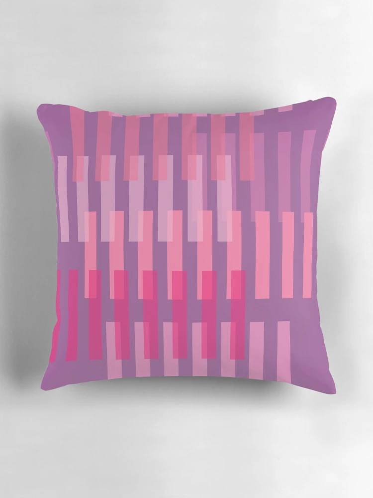 Thumbnail 3 of 4, Pillow, Behind Bars - Raspberry designed and sold by JRP Design.