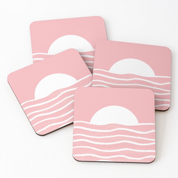 Item preview, Moon setting on waves - pink designed and sold by PrettywithColor.