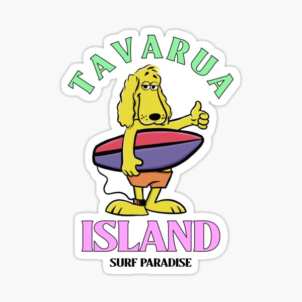 Tavarua Island Island Surfing - Surfer, Palm Trees & Sunset Sticker for  Sale by elvisg03