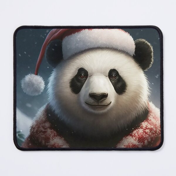 Item preview, Christmas Panda with a Santa Hat designed and sold by MythicPrompts.