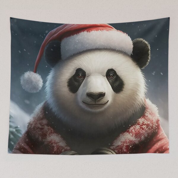 Item preview, Christmas Panda with a Santa Hat designed and sold by MythicPrompts.