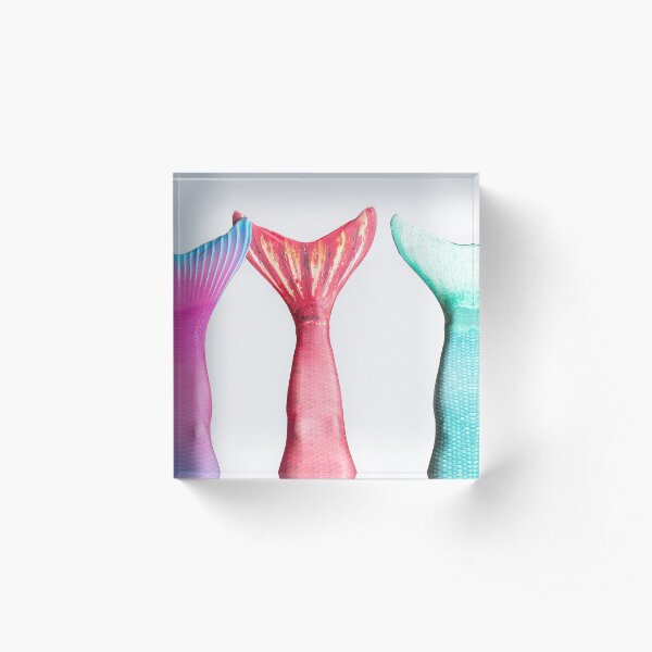 Three Mermaid Tails Acrylic Block