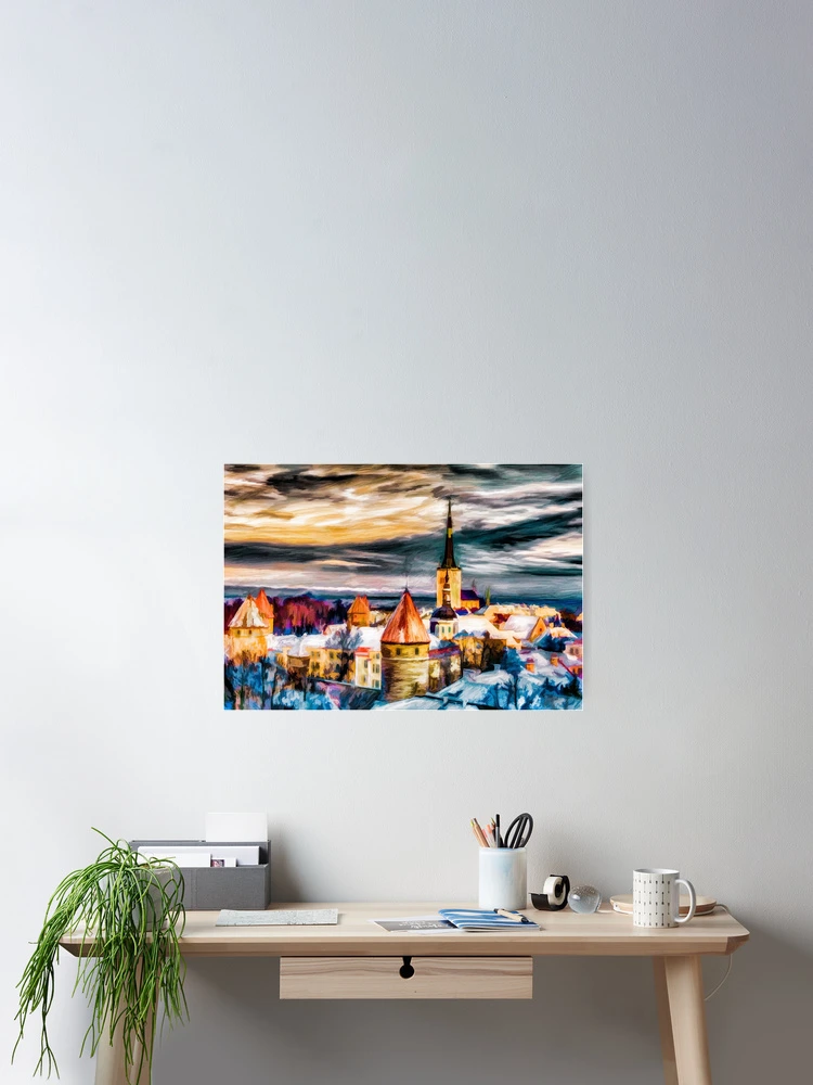 Thumbnail 2 of 3, Poster, Winter Rooftops designed and sold by Wib Dawson.