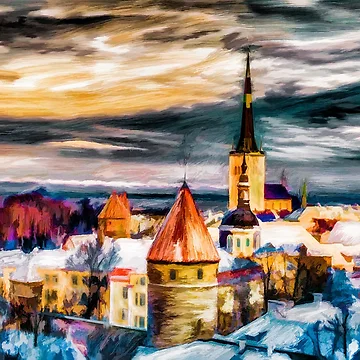 Artwork thumbnail, Winter Rooftops by Wib Dawson