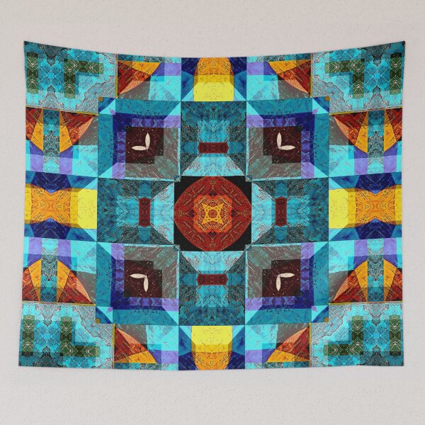 Item preview,  POWERFUL LUMINOUS RADIAL COSMIC LABYRINTH PATCHWORK -  SPIRITUAL AWAKENING CUBIC GEOMETRIC ART PATTERN IN DEEP* designed and sold by Ralek.