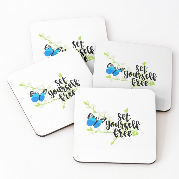 Item preview, Set Yourself Free Butterfly Mental Health Calligraphy Quote designed and sold by tbcalligraphy.