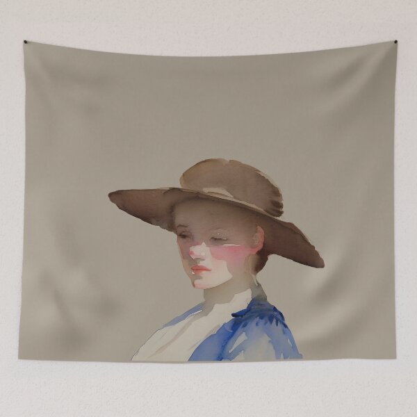 Item preview, Watercolor Vintage portrait of a girl, original art, vintage female portrait,  Portrait painting woman, Vintage fine art painting designed and sold by Artsareus.