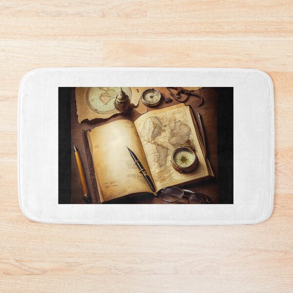 Item preview, Pirates notebook with treasure map and magnifying glass. designed and sold by TheBrainArt.