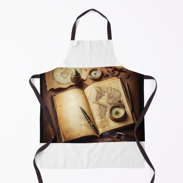 Item preview, Pirates notebook with treasure map and magnifying glass. designed and sold by TheBrainArt.