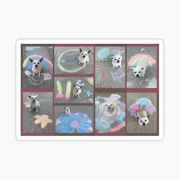Chalk'n Chihuahua by Faye Klein Sticker