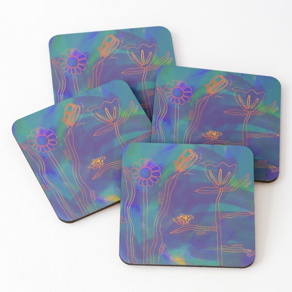 Item preview, Flowers and Bugs Abstract Art designed and sold by samejane.