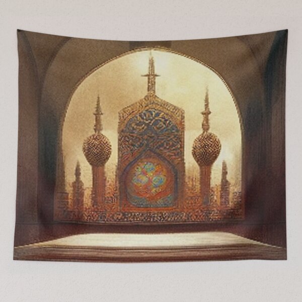 Item preview, Painting of Al-Hamra Palace /castle and ancient Arab Islamic architecture designed and sold by MaissaArt.