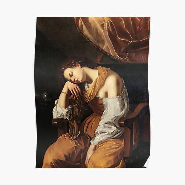 "Mary Magdalene As Melancholy, By Artemisia Gentileschi" Poster For ...