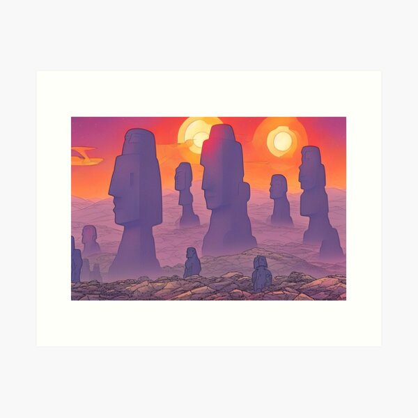 Easter Island Emoji Art Prints for Sale