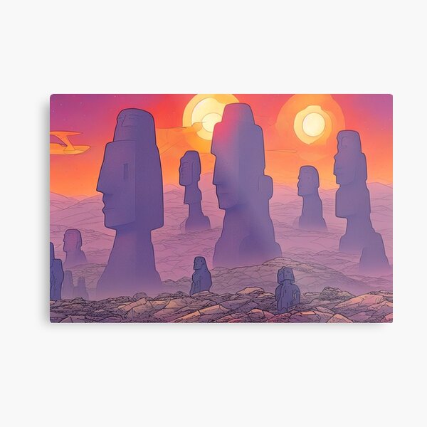 Moai Emoji Metal Print for Sale by tutorvein