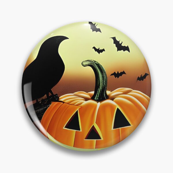 Item preview, Halloween pumpkin and crow designed and sold by The Love Quill.