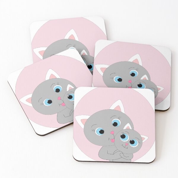 Item preview, mother cat lovingly licks kitten designed and sold by Ingahaliullina.