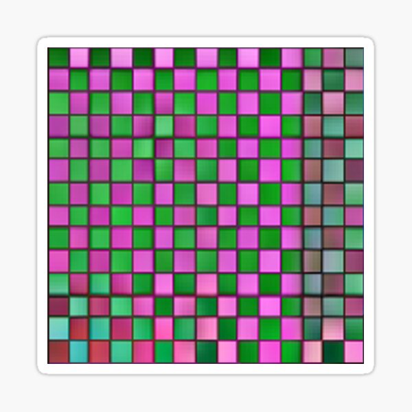"CHECKER PINK AND GREEN " Sticker for Sale by Davidbowieart Redbubble
