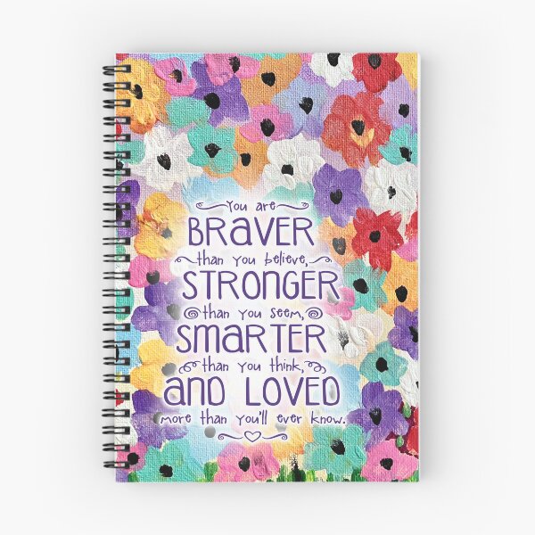 Item preview, braver, stronger, smarter and loved. Pooh Quote, feminine quote, gift designed and sold by SleeplessLady.