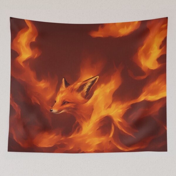 Item preview, Fox Standing Strong in Flames Digital Art designed and sold by DesignerKin.