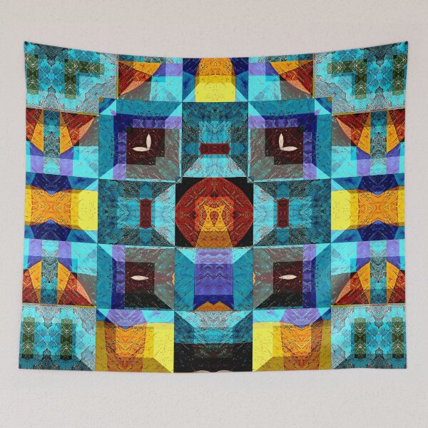 Item preview,  POWERFUL LUMINOUS RADIAL COSMIC LABYRINTH PATCHWORK -  SPIRITUAL AWAKENING CUBIC GEOMETRIC ART PATTERN IN DEEP* designed and sold by Ralek.