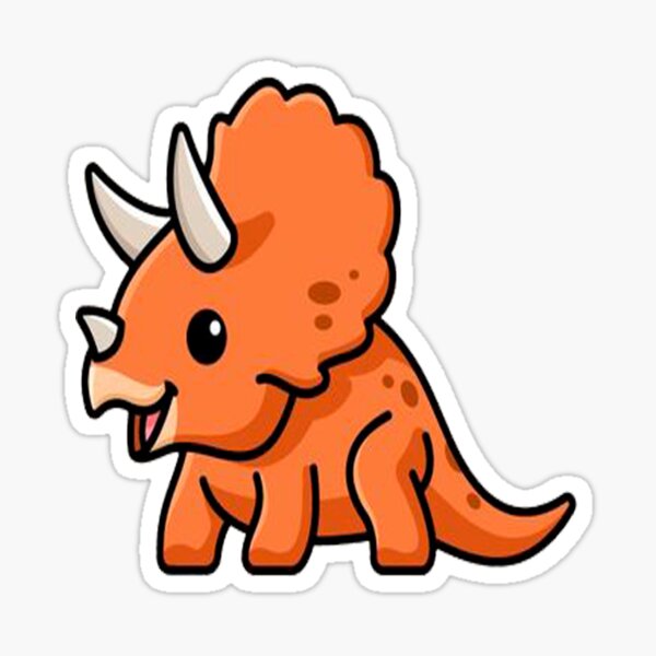 Chibi Triceratops Sticker For Sale By Ojosdepapel Redbubble