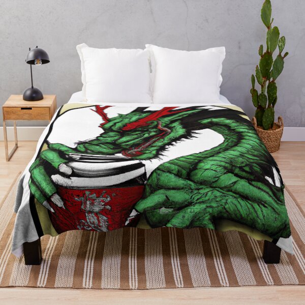 Item preview, Japanese art of a green dragon drinking wine. designed and sold by tiemistico.
