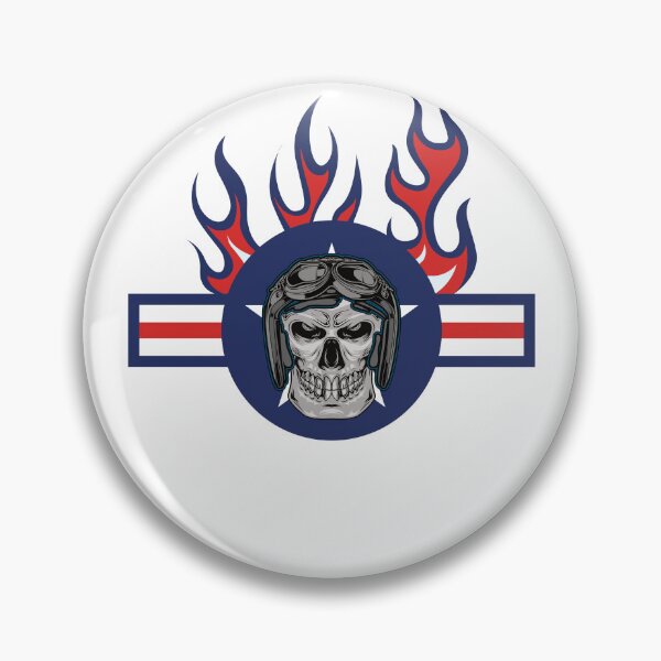 Item preview, Vintage WW2 Aircraft Insignia Airplane Pilot Helmet Skull designed and sold by CharJens.