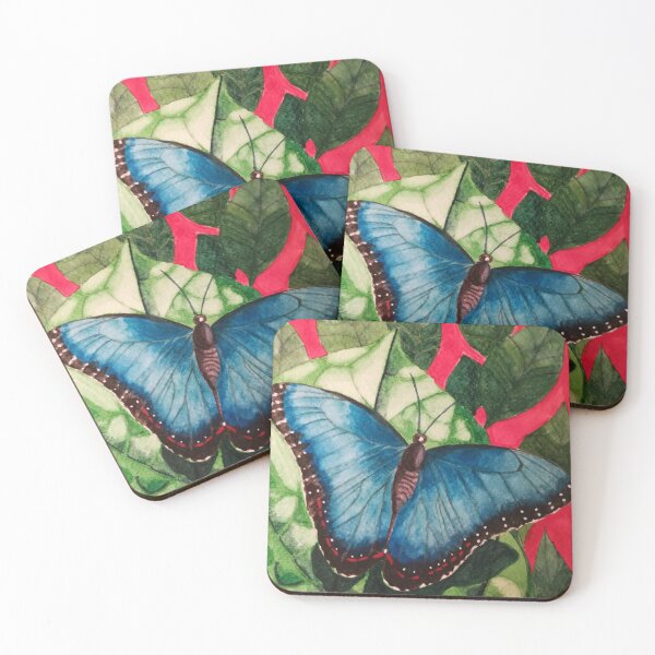 Item preview, Blue morpho butterfly watercolour painting  designed and sold by esvb.