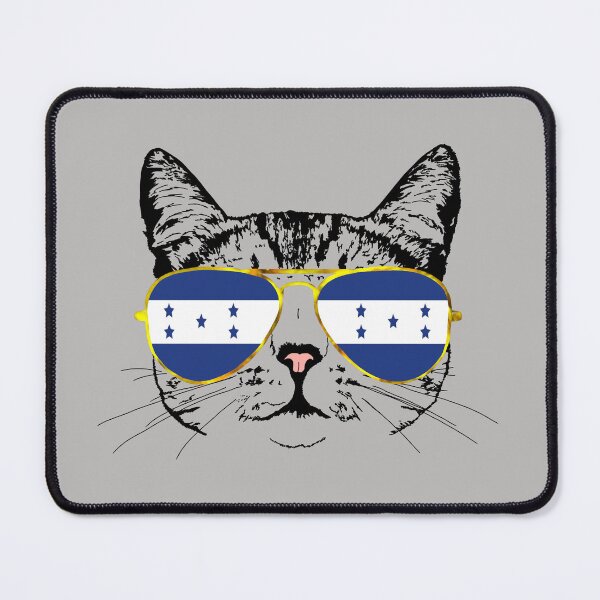 Item preview, Cat with Honduras Flag Gold Aviators designed and sold by LuxeHurricane.