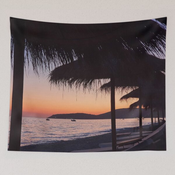 Item preview, Sunset at Borsh Beach designed and sold by DJArtsDsgn.