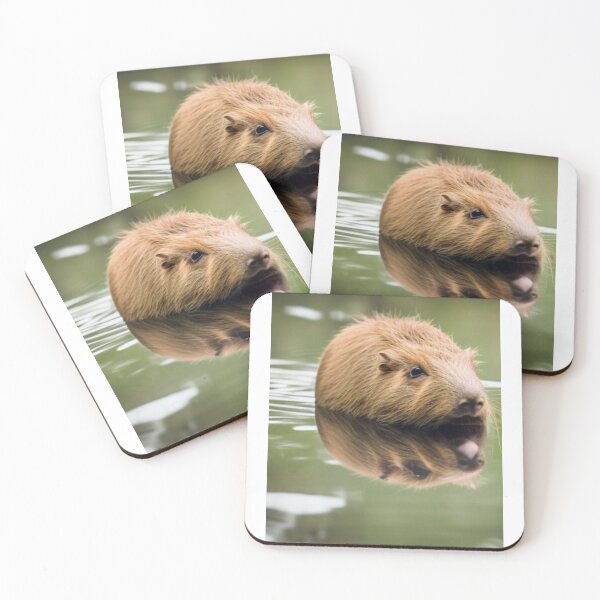 Aperçu de l'œuvre Capybara de natation. Capybaras mignons créée et vendue par LeanDesigns.