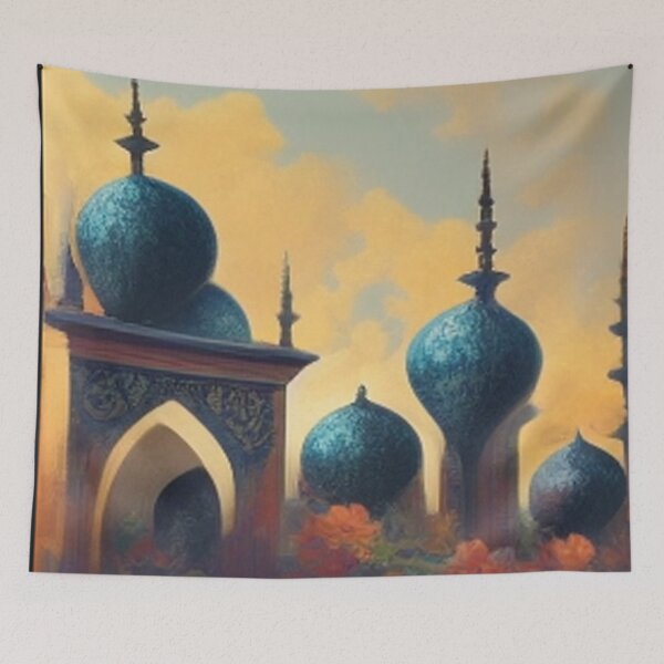 Item preview,  Painting of Al-Hamra Palace /castle and ancient Arab Islamic architecture designed and sold by MaissaArt.