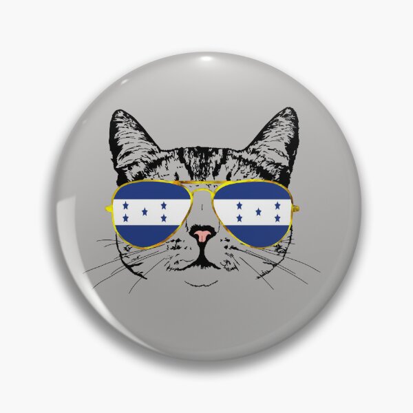 Item preview, Cat with Honduras Flag Gold Aviators designed and sold by LuxeHurricane.