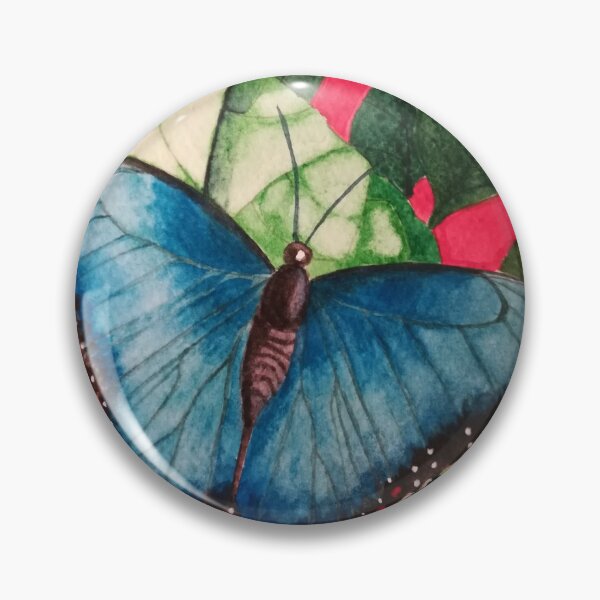 Item preview, Blue morpho butterfly watercolour painting  designed and sold by esvb.
