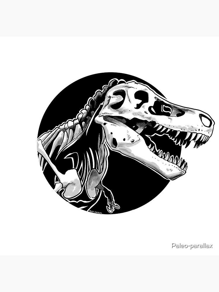 T Rex Skeleton Black Poster For Sale By Paleo Parallax Redbubble