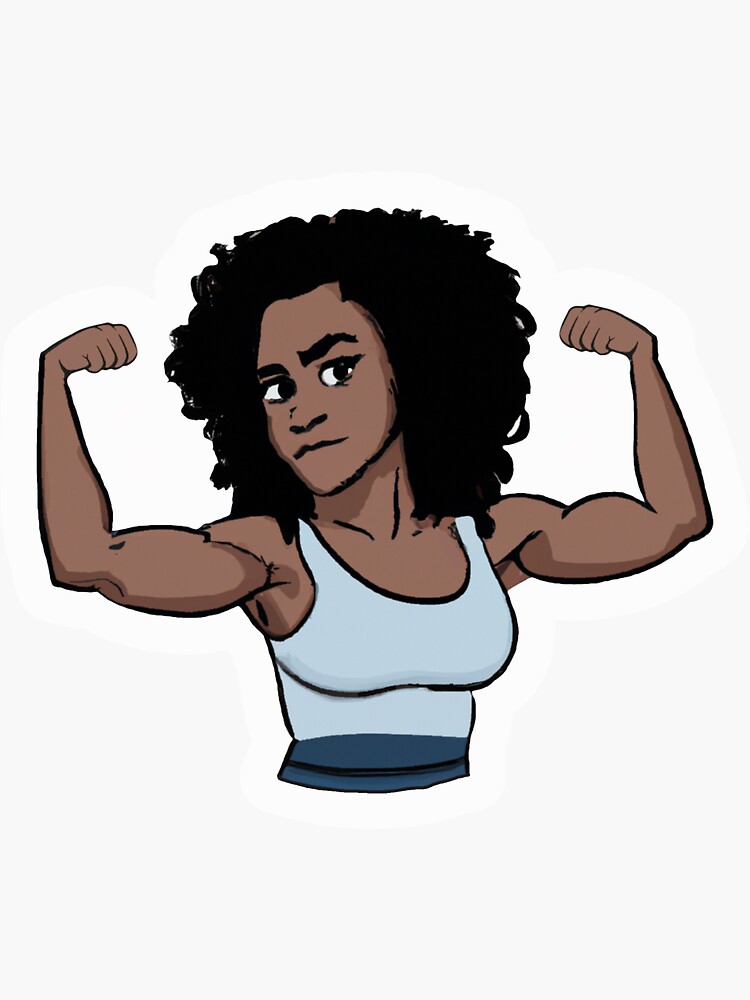 "Strong Athletic Woman Flexing Biceps" Sticker for Sale by JandyDesign