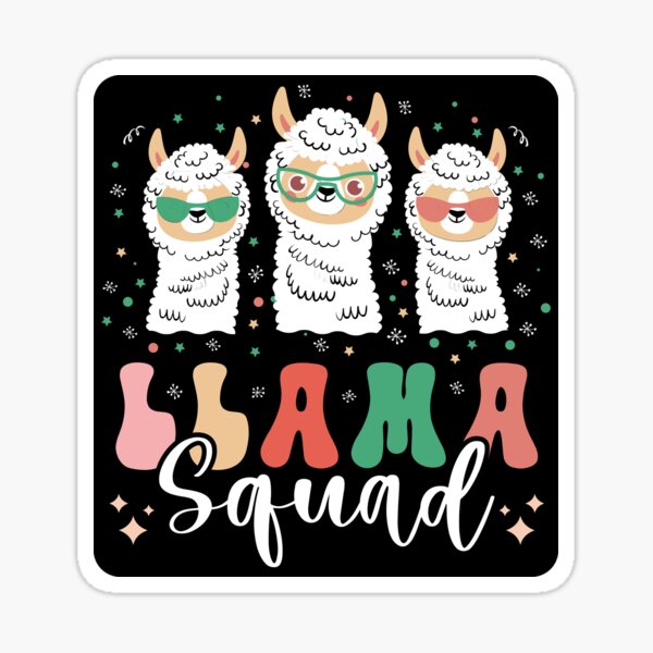 Funny Llama Squad Sunglasses Cool Llamas Retro Groovy Sticker For Sale By Magnificreation 6830