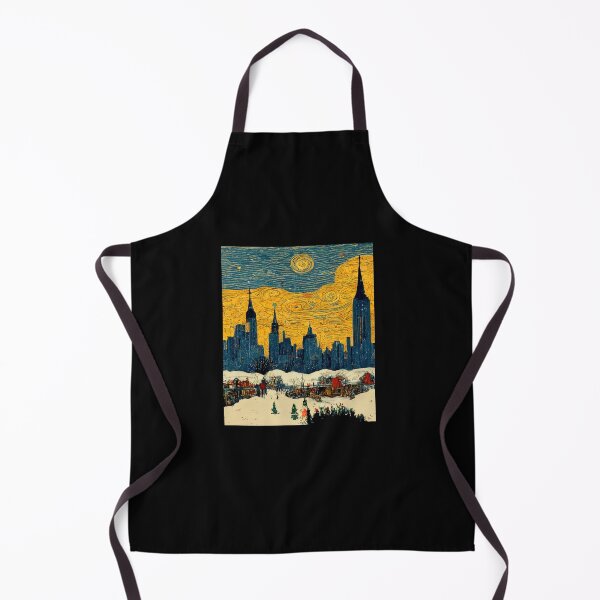 Item preview, Van Gogh Christmas In New York Painting Starry Night Remake designed and sold by CandyDroidMerch.