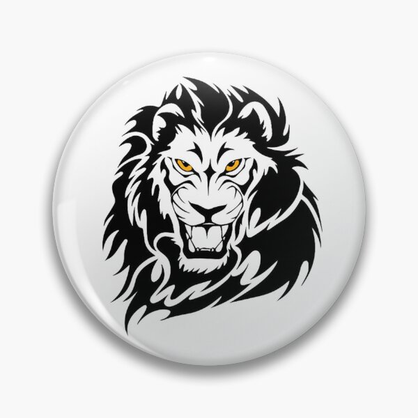 Item preview, lion face - scary lion face - black lion designed and sold by mu-art.