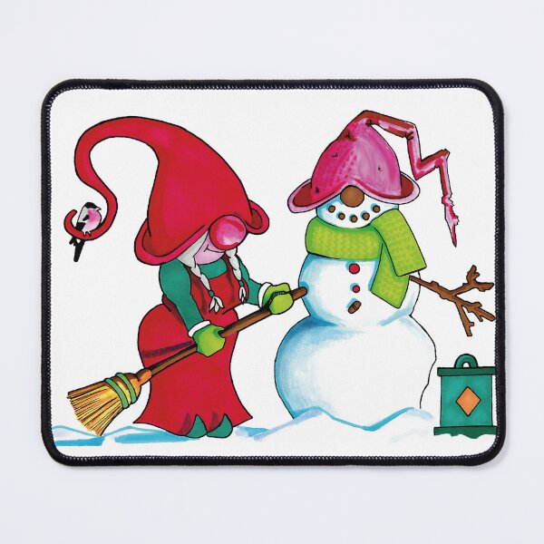 Item preview, Female Christmas Gnome Building A Snowman designed and sold by JulieSpriddle.