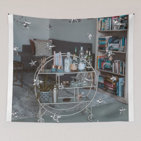 Item preview, Stars and Bar Cart Apartment Decor designed and sold by Femme Pastel Collective.