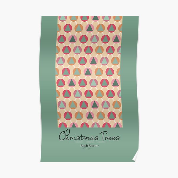 Geometric Christmas Trees in Bohemian Colors Poster