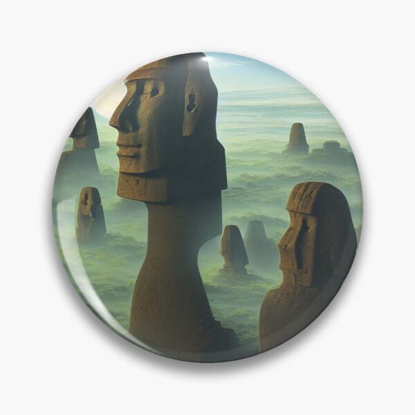 Item preview, Moai Guarding the Green Forest Under Two Moons designed and sold by Parco-Mizzo.