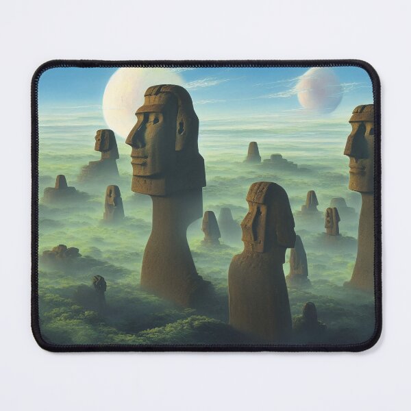 Item preview, Moai Guarding the Green Forest Under Two Moons designed and sold by Parco-Mizzo.