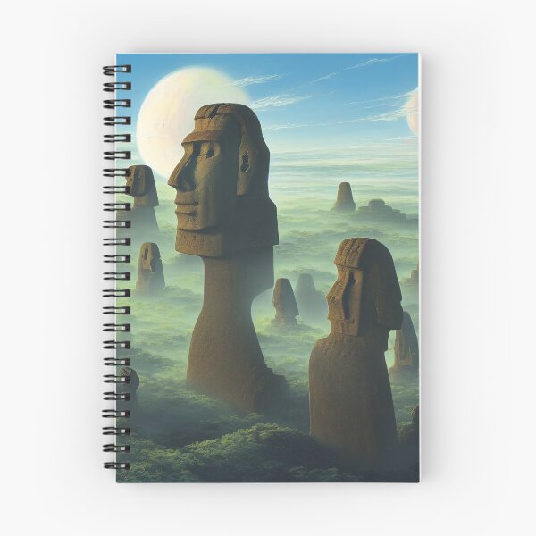 Item preview, Moai Guarding the Green Forest Under Two Moons designed and sold by Parco-Mizzo.
