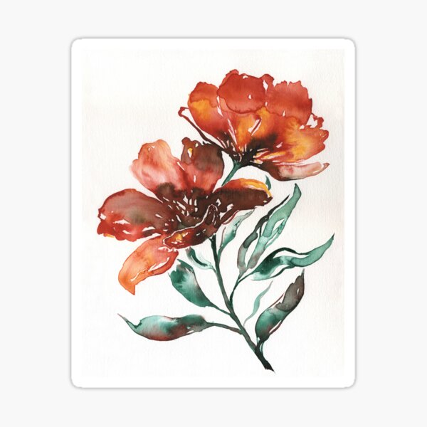 Two red flowers Sticker